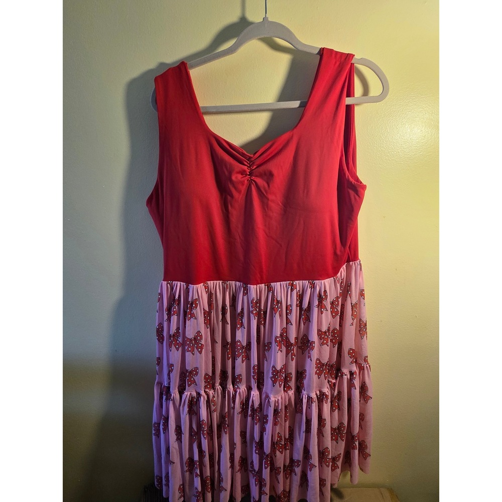 Londyn & Co Boutique Red Pink Bow Tiered Dress with Pockets Shorts Set 3XL